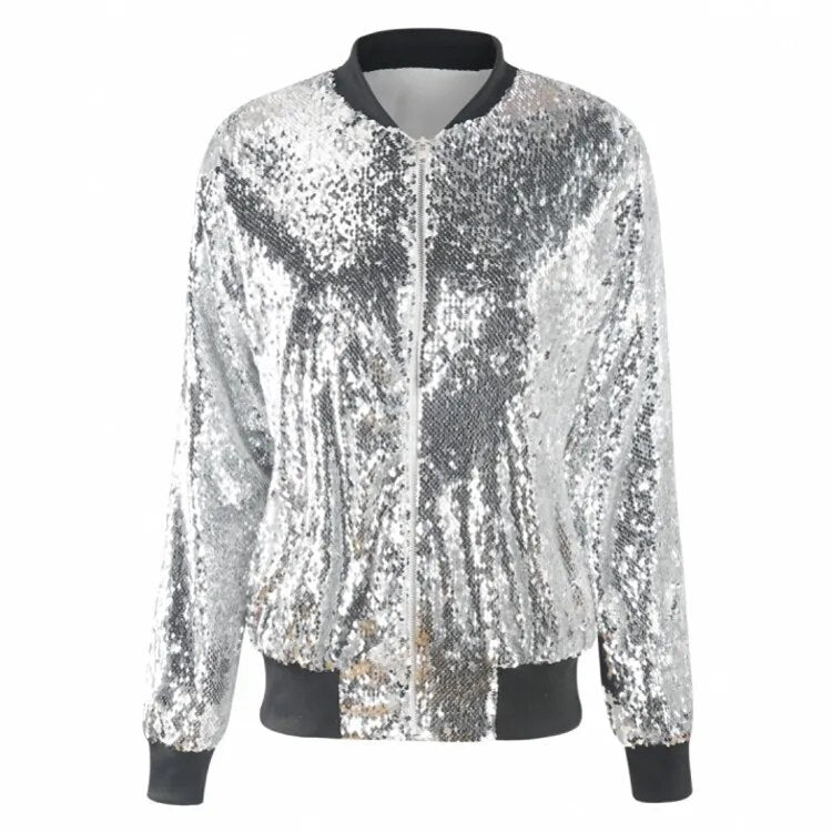 W&W Mode | Paillettenmantel Bomberjacke