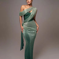 WW | Glitzer Rückenfrei Abend Maxi Kleid