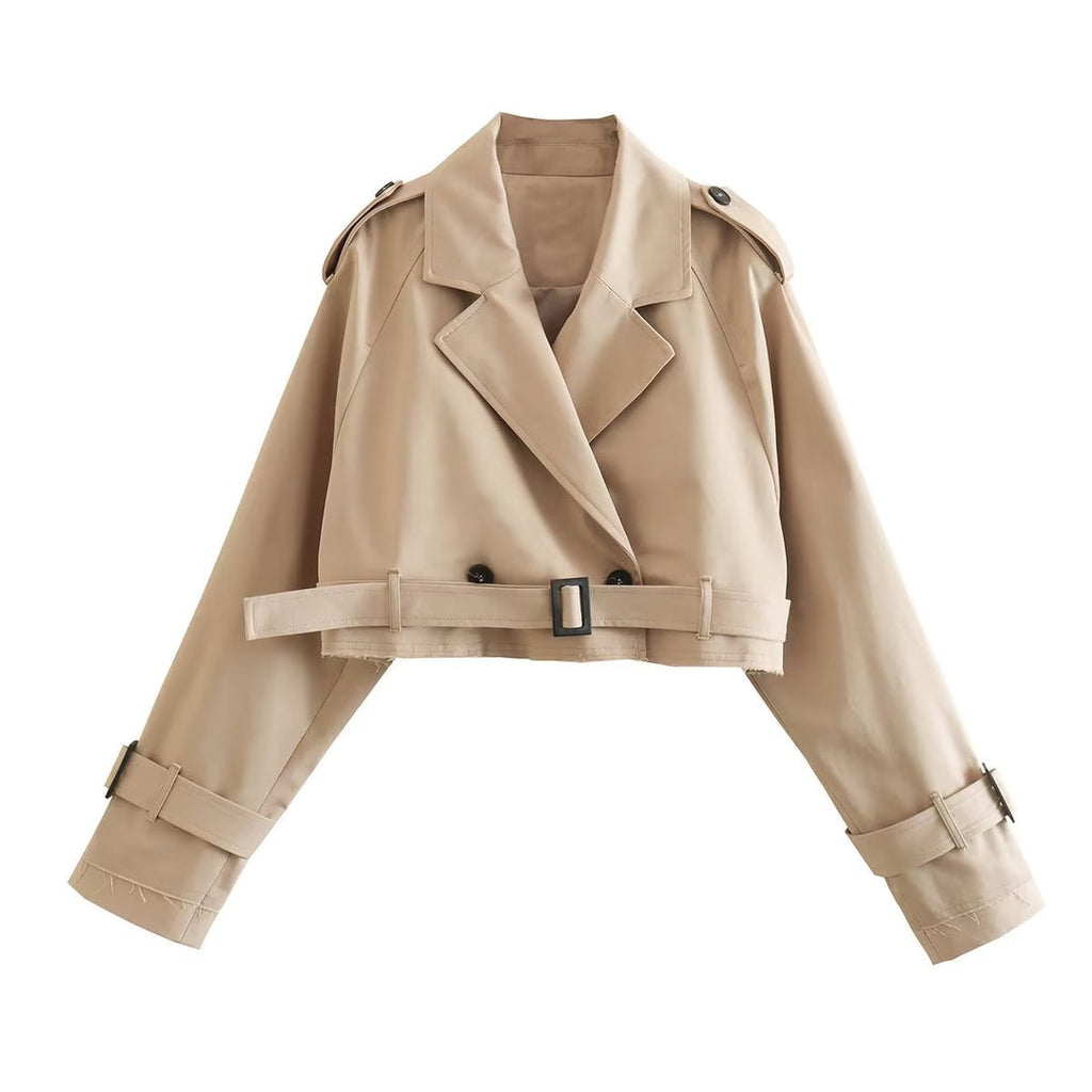 Wolff | Kürzerer trendiger Trenchcoat Beige für Damen