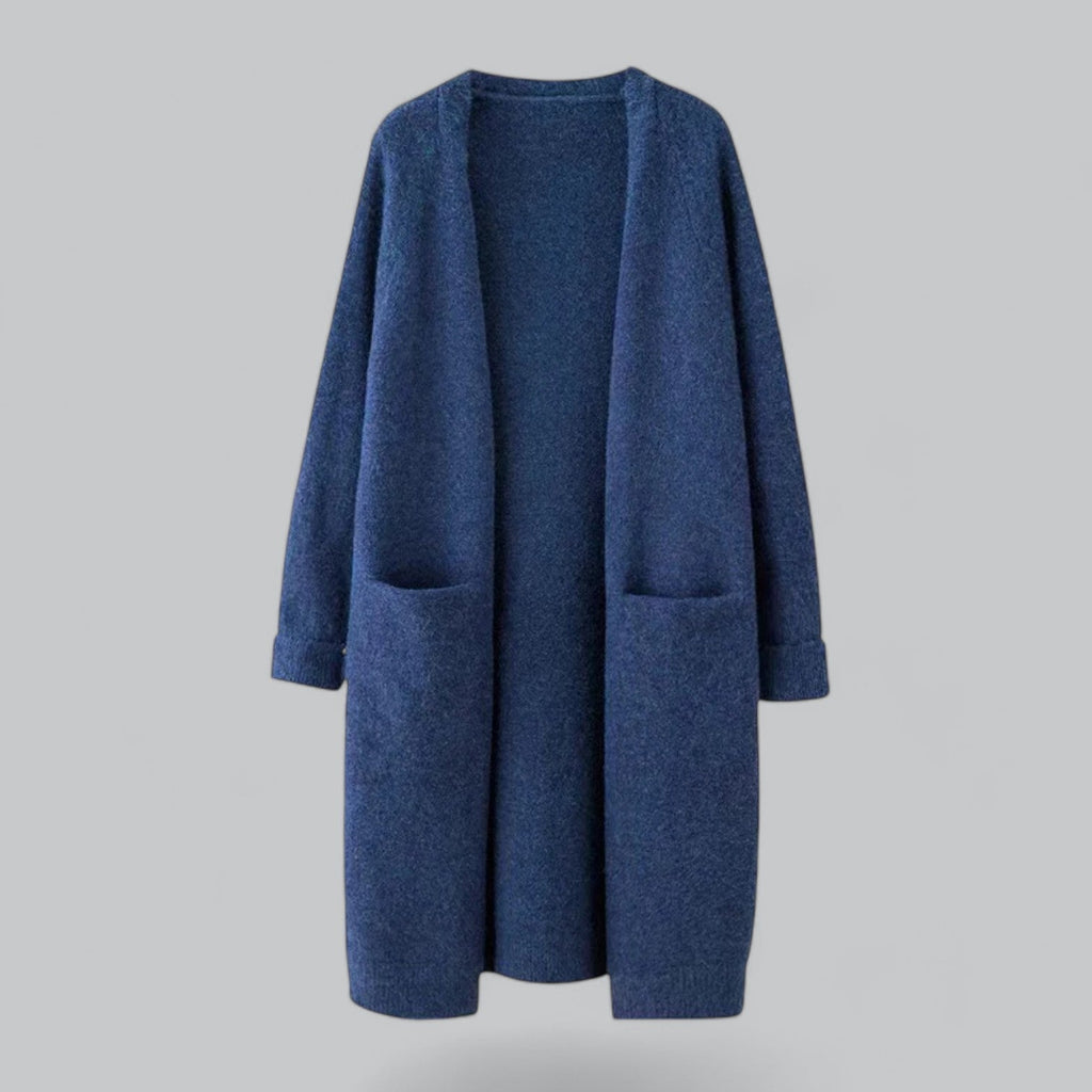 WW | Klassischer Langer Cashmere Strickjacke Für Frauen