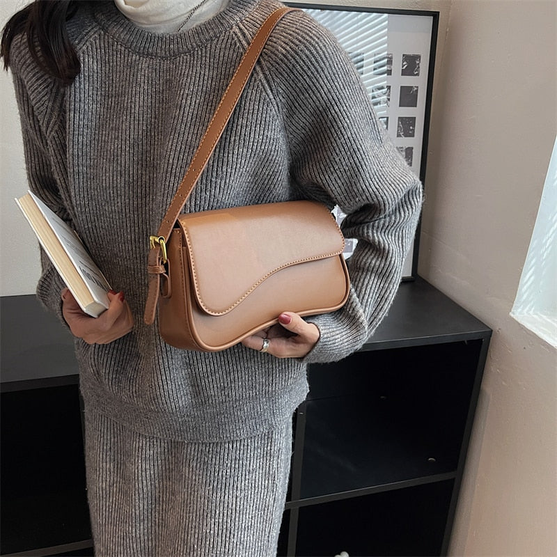 WW Vintage Leder Crossbody-Taschen | Kleine Umhängetasche | Stilvolle Armpit Handtaschen und Geldbörsen