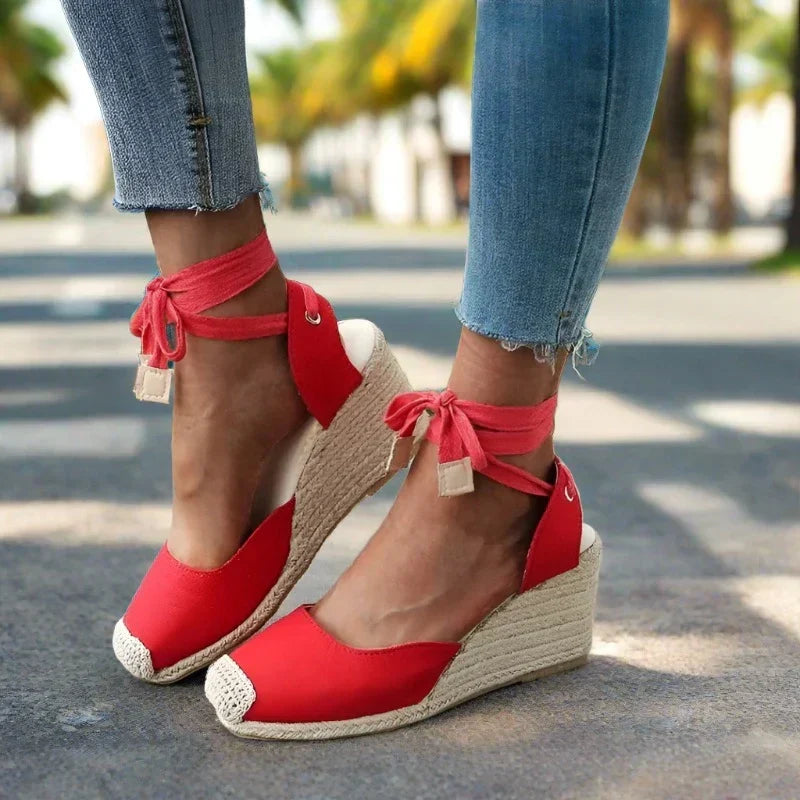 W&W Mode | Trendige, Bequeme Boho Keilabsätze Für Damen Mit Bändern