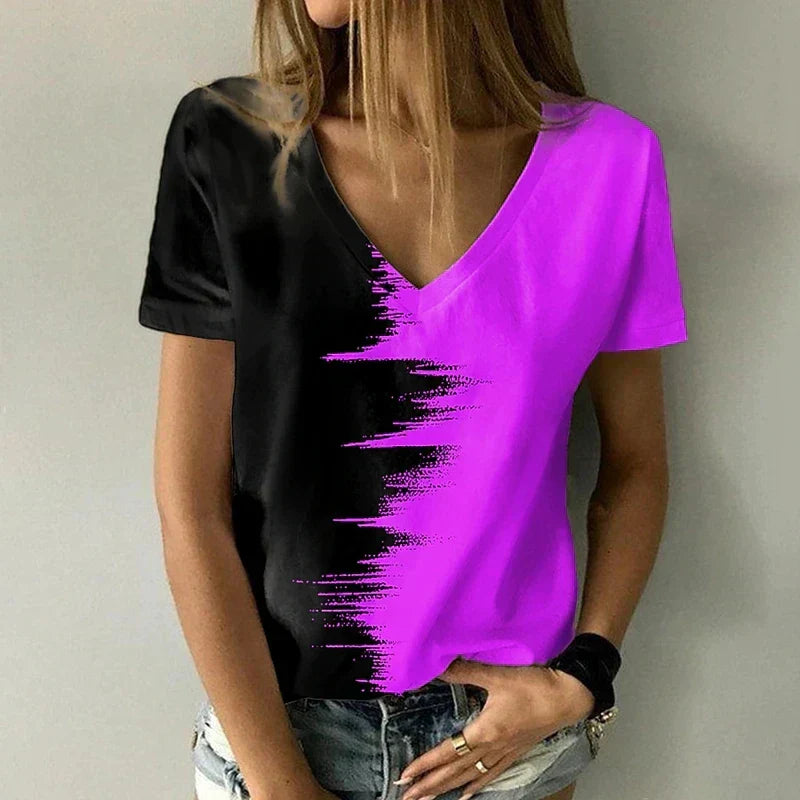WW | T-Shirt mit V-Ausschnitt und Kurzen Ärmeln