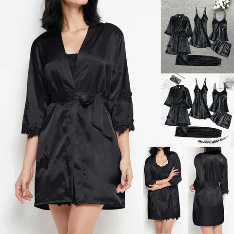WW | Satin-Spitzen-Pyjama-Set für Damen