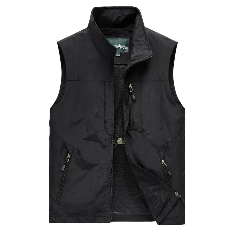 WW | Stilvolle Leichte Zwischenjacke Als Weste Für Herren Mit Kragen