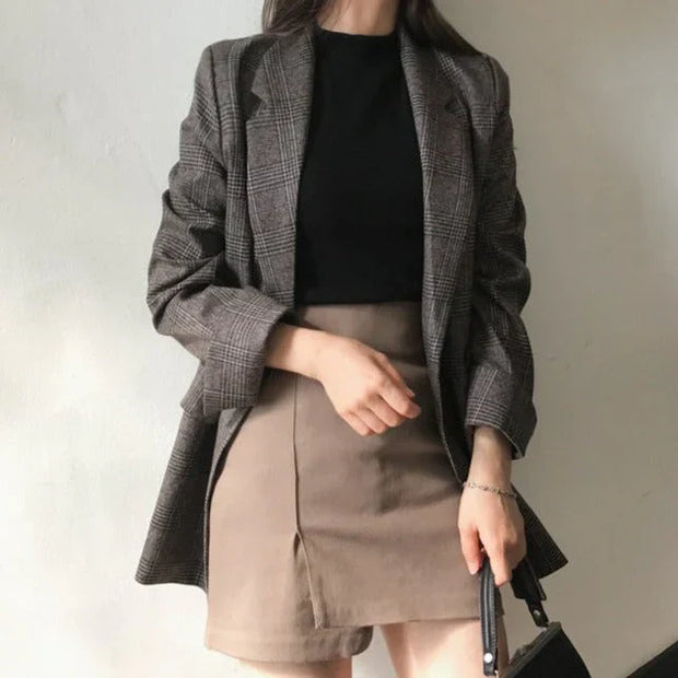 WW | blazer mit karierter jacke