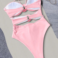 Einteiliger Bikini-Badeanzug mit hoher Taille