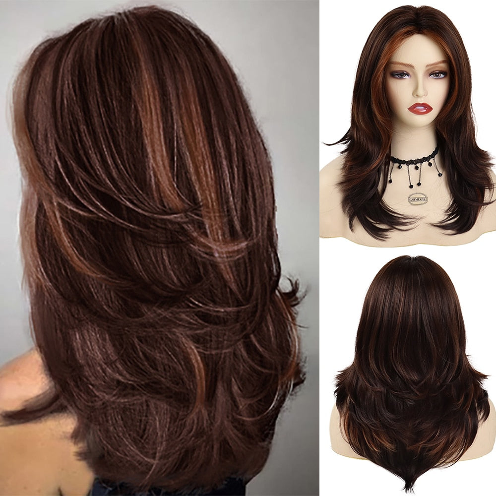 WW | Synthetische Lange Graue Perücke für einen eleganten Haar-Look
