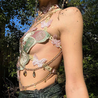 WW | Besticktes Y2k Schmetterling Crop Top