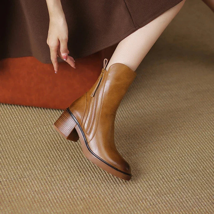 W&W Mode - Damen Leder Stiefeletten