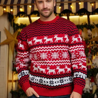 WW - Hässlicher Weihnachtspulli - Gemütlicher Strickpullover im skandinavischen Stil