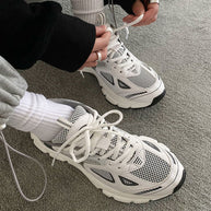 WW | Mehrfarbige Mesh Sneaker Mit Dicker Sohle Für Damen