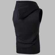 WW | Ärmelloser Herrenpullover Mit Reißverschluss Und Kapuze