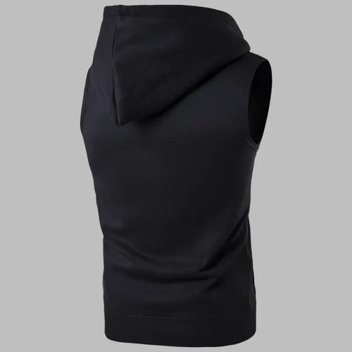 WW | Ärmelloser Herrenpullover Mit Reißverschluss Und Kapuze