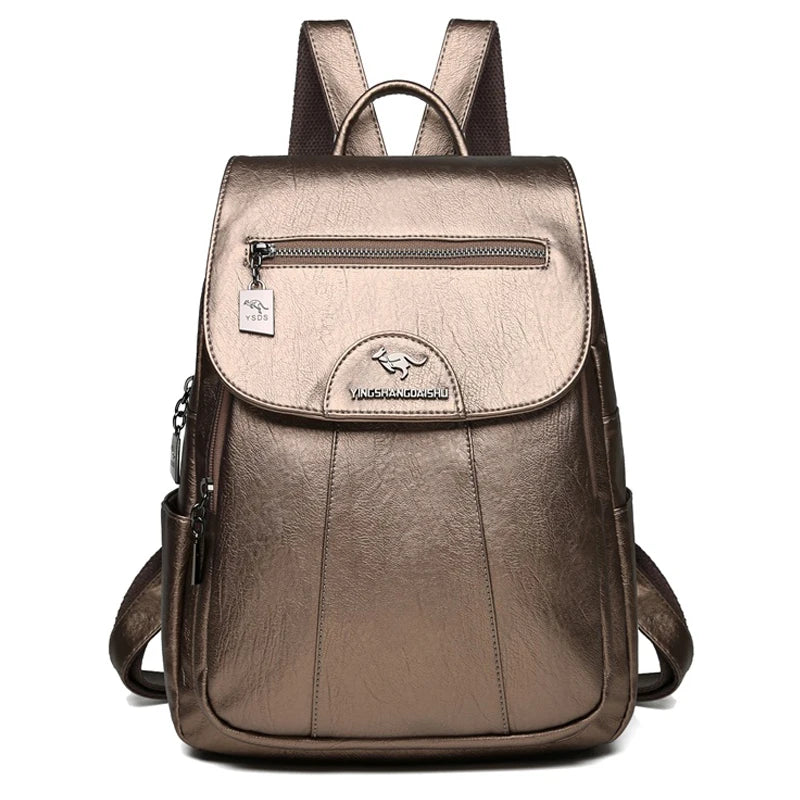 W&W Mode | Großer Leder Rucksack Mit Diebstahlschutz Für Damen