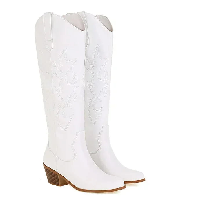 WW | Kniehohe Cowboystiefel Aus Wildleder Für Damen