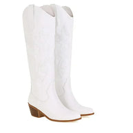 WW | Kniehohe Cowboystiefel Aus Wildleder Für Damen