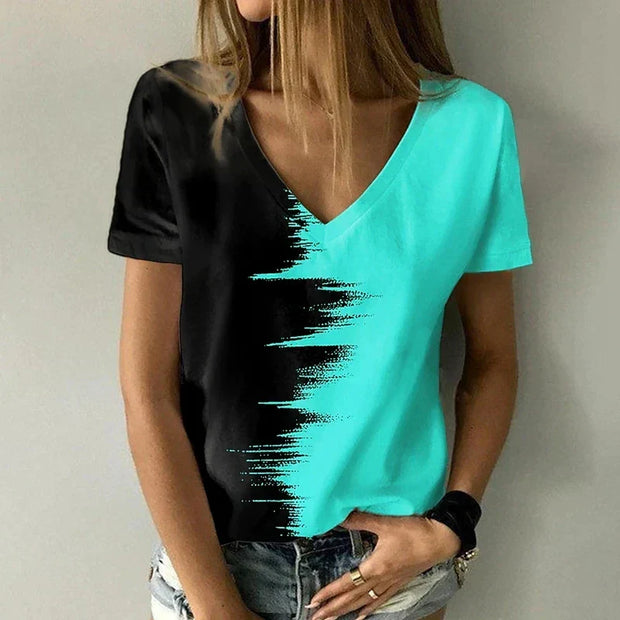 WW | T-Shirt mit V-Ausschnitt und Kurzen Ärmeln