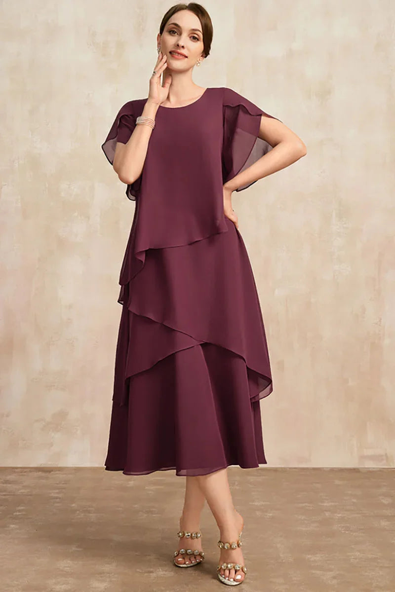 WW | Plus Size Gestuftes Midi Kleid