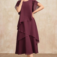 WW | Plus Size Gestuftes Midi Kleid
