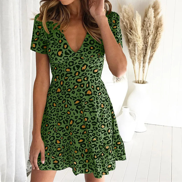 W&W Mode | Mini Sommerkleid Mit Leopardenmuster