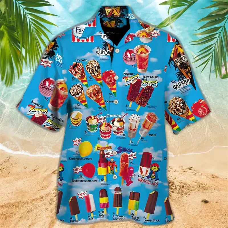 Damen Sommer-T-Shirt mit Eiscreme-Aufdruck aus leichtem Material