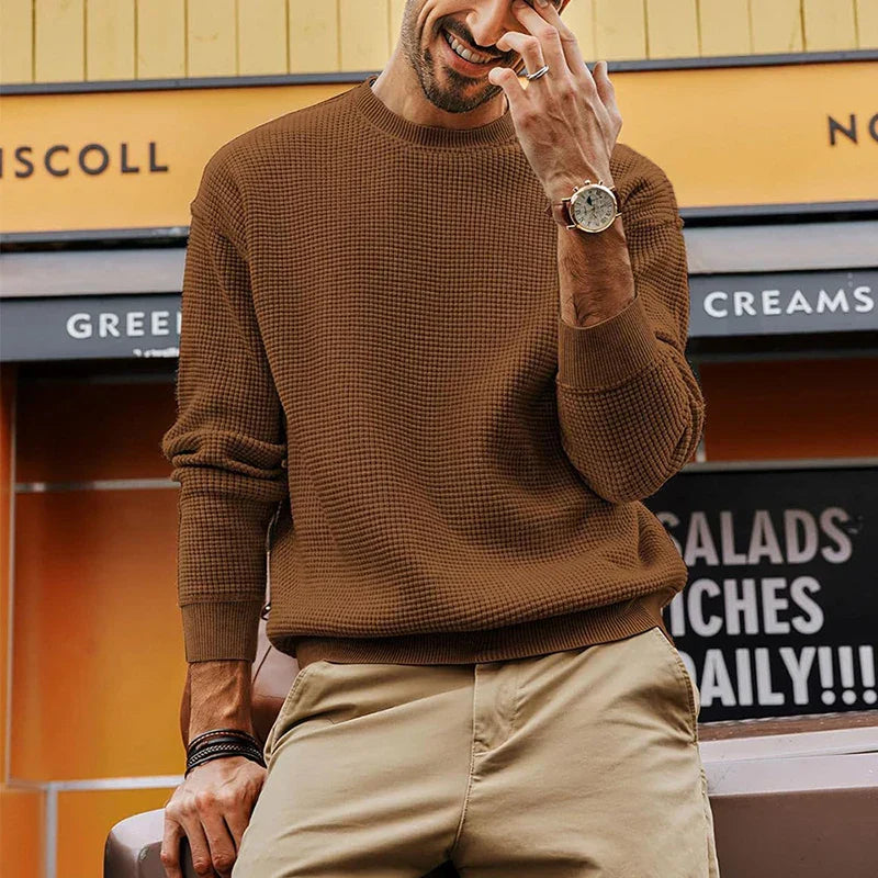 WW | Waffelstrick Pullover Für Herren