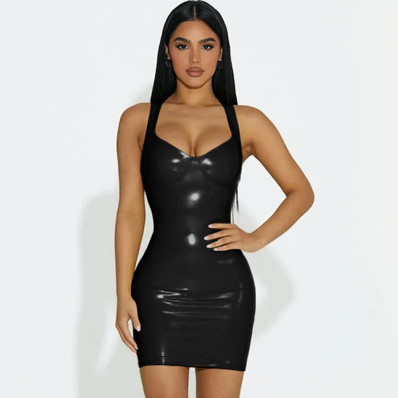 WW | Latex Kleid mit Verstellbaren Trägern