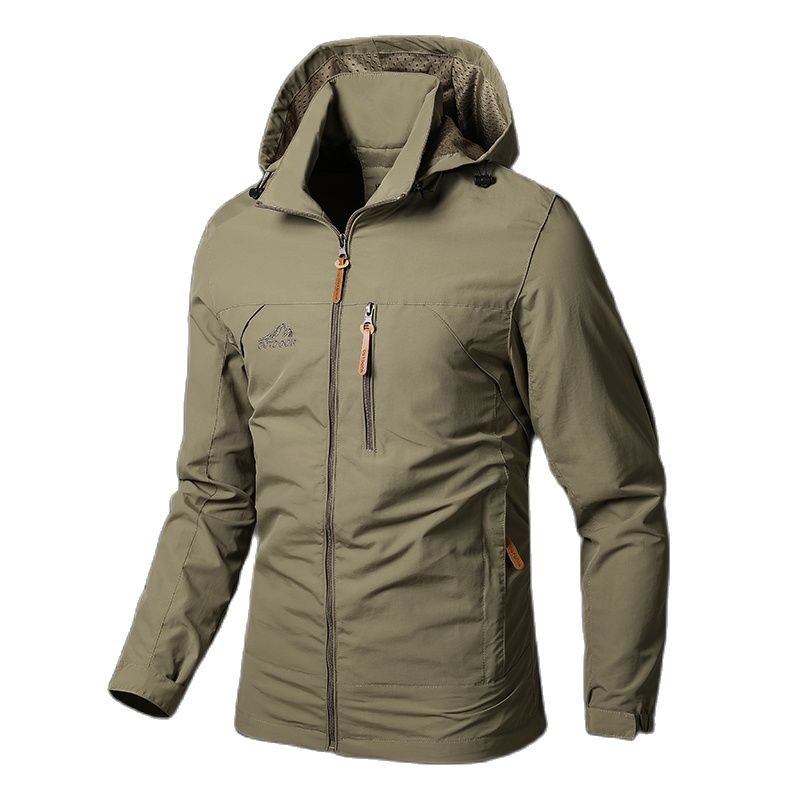 WW Herrenjacke Wasserdichte Kapuzenjacke | Windbreaker Elastischer Mantel für Männer