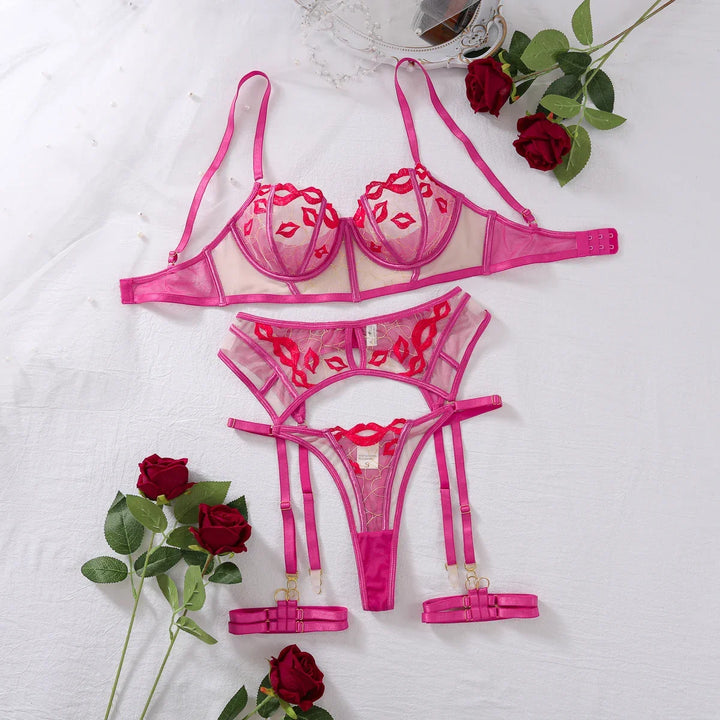 Damen-Lingerie aus Polyester mit Bügeln, Rückenverschluss und geometrischem Muster