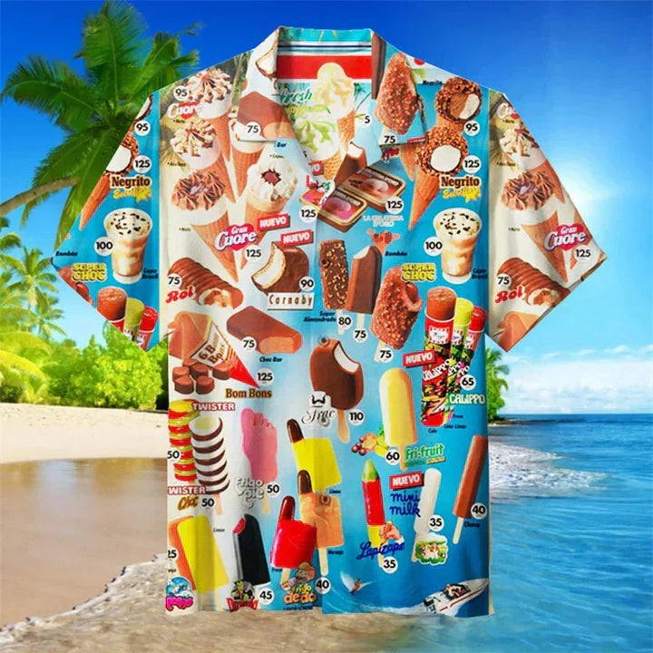 Damen Sommer-T-Shirt mit Eiscreme-Aufdruck aus leichtem Material