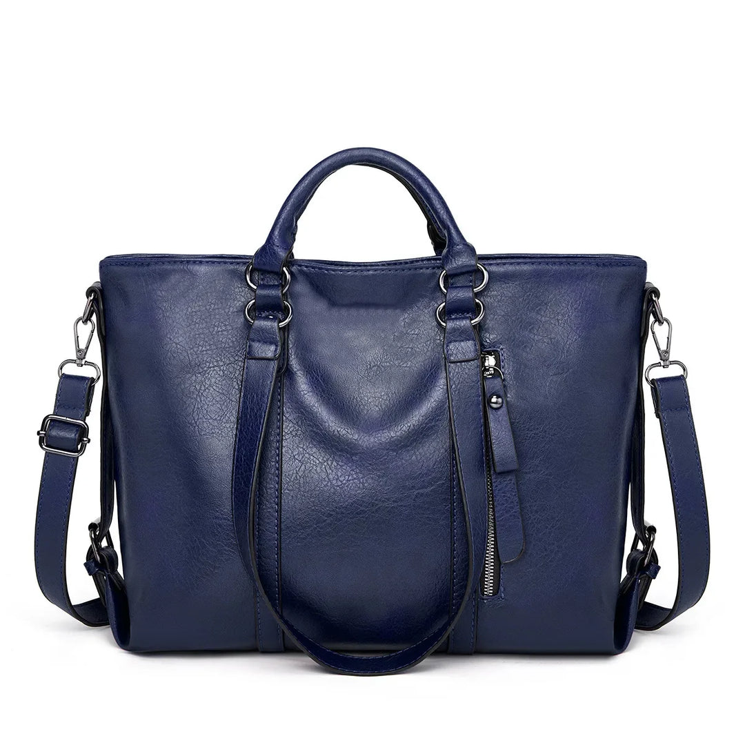 Große Leder-Schultertasche mit geräumigem Design