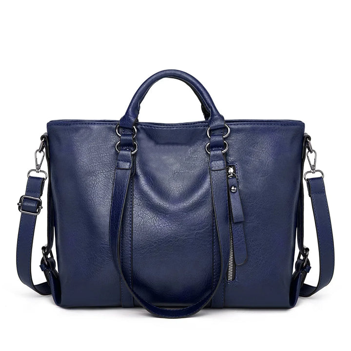 Große Leder-Schultertasche mit geräumigem Design