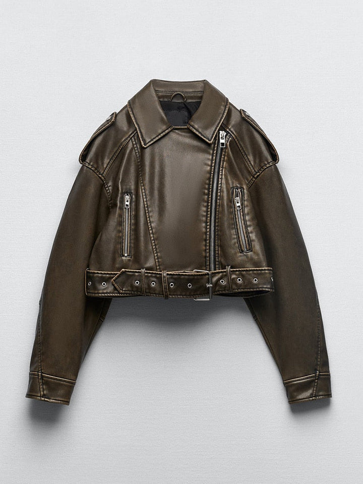 W&W Mode - Vintage Jacke Aus Veganem Leder