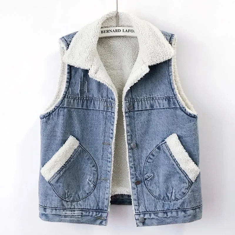 WW | Jeansweste Mit Fleecefutter Für Damen