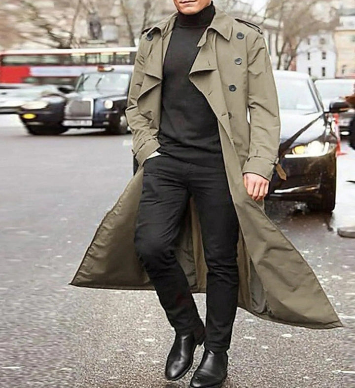 W&W Mode | Trenchcoat Mit Gekerbtem Revers Und Taschen Für Herren