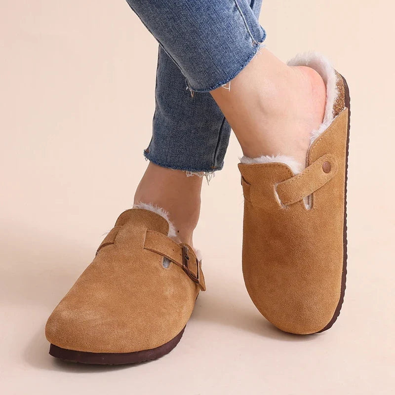 W&W Mode | Pantoletten Damen – rutschfeste warme Winter Hausschuhe