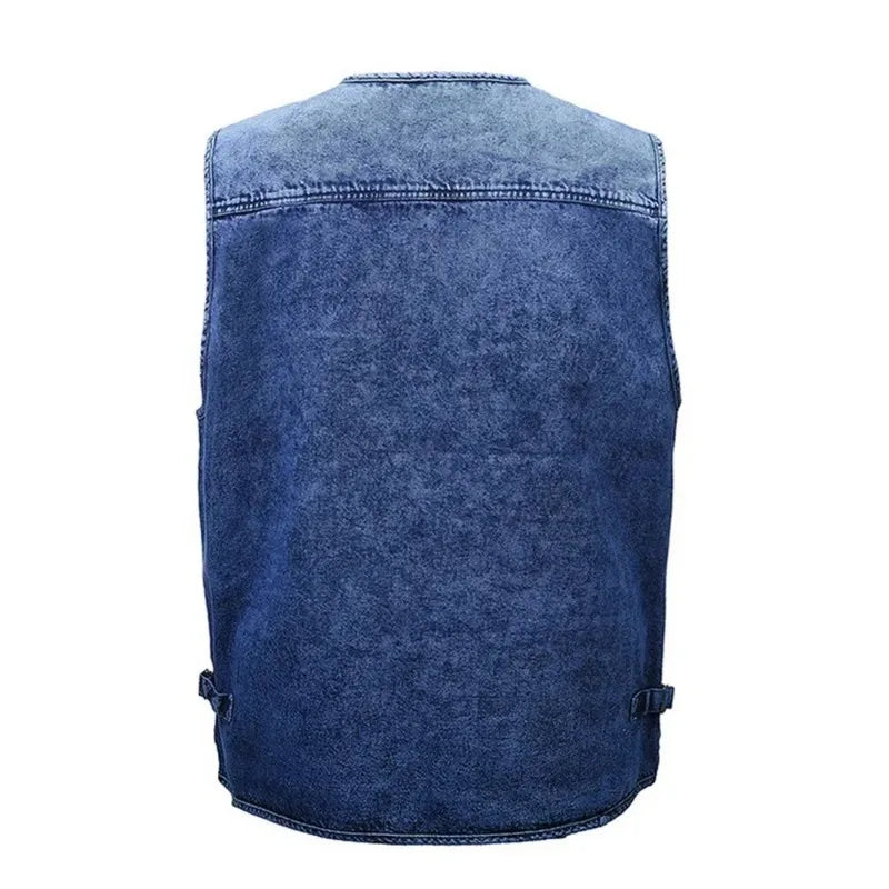 W&W Mode | Ärmellose Jeansweste Mit Mehreren Taschen Für Herren