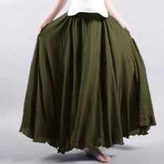 WW | Mode Baumwolle Leinen Kleidung Frauen Röcke Maxi Y2K Elegant Strand Saia Ropa Mujer Lässiges Kleid Boho Lange Röcke Faldas Harajuku