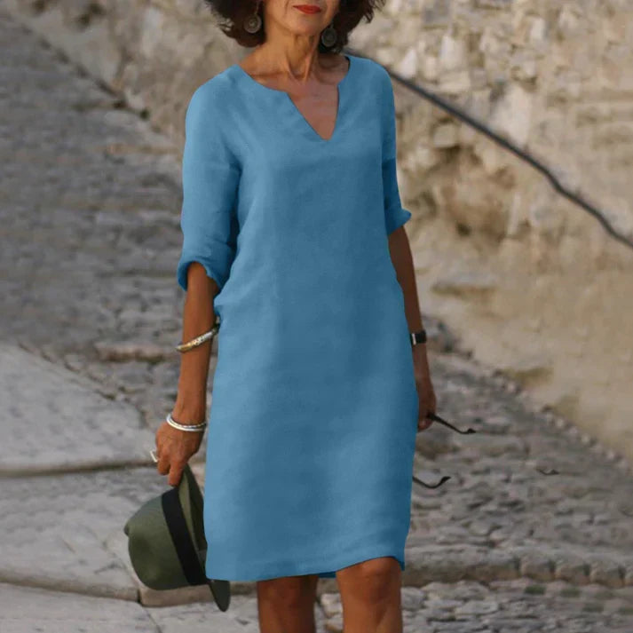 W&W Mode | Elegantes Sommerkleid mit V-Ausschnitt
