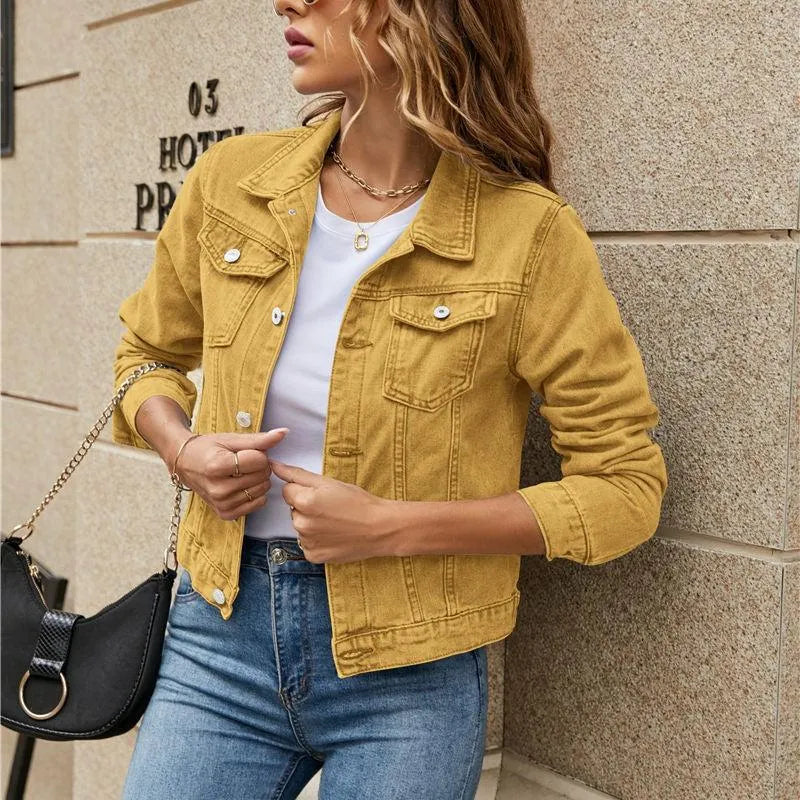 WW | Jeansjacke für Damen - Modern - Robustes Denim mit Knopfverschluss und Brusttaschen - Perfekt für lässige Outfits