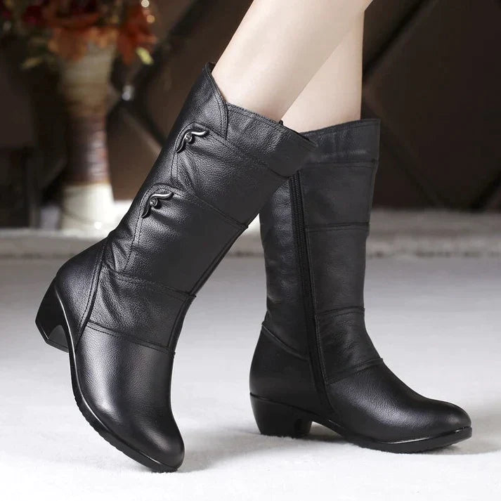 W&W Mode – Winterstiefel aus Leder – Damen