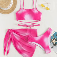 WW-teiliger Batik-Bikini mit Wickelträgern