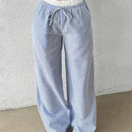 WW | Bequeme Hose mit Weitem Bein und Streifendruck