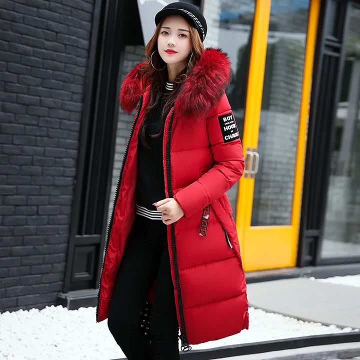 W&W Mode - Damen-Winterparka - Warmer Mantel mit großer Kapuze und Pelzkragen