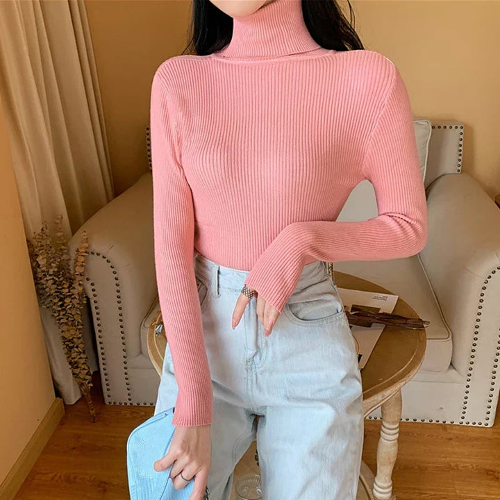 W&W Mode - Damen-Ripp-Turtleneck für elegante Raffinesse