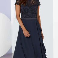 WW | Stilvolles Kurzarm Elegantes Kleid