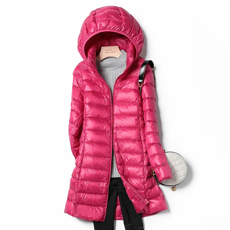 WW | Leichte Damen Daunenjacke Mit Abnehmbarer Kapuze