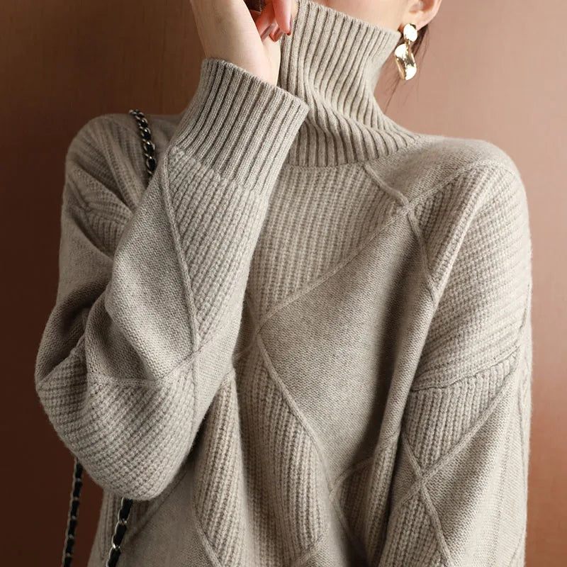 WW | ARGYLE ROLLNECK-PULLOVER
