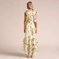 WW | Gestufte Volant Ärmlose Maxi Sommerkleid Berlina
